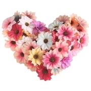ORDDIART 50 Pieces Multicolor Artificial Daisy Flower for Crafts, Home Decor, Wreath Making and Floral Arrangements
