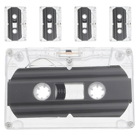 HEMOTON 5pcs Mini Blank Cassette Tapes 30 Minute Recordable for Speech Music Recording Clear Plastic Case