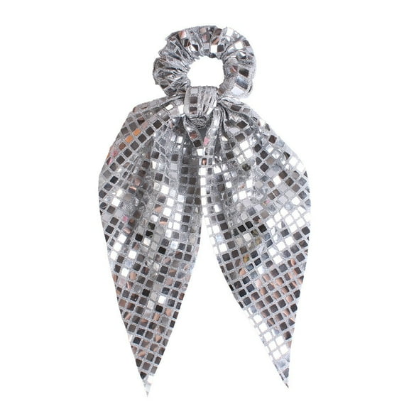 MINLIXIN Fashion Sequin Hair Scrunchies For Women Elegant Bowknot Ribbon Hair Ties With Glitter For Parties Weddings And Everyday Use