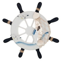 MINLIXIN Nautical Marine Wall Decor Steering Wheel Wall Hanging for Beach Home Decor Ocean Themed Decor for Bathroom Coastal Wall Art
