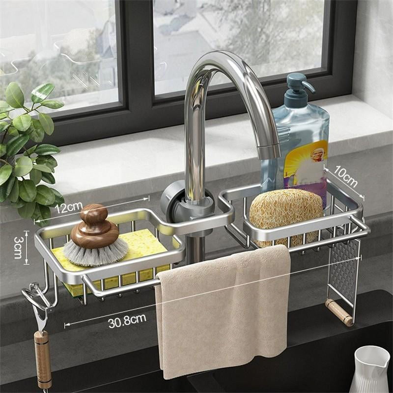 Kitchen Detachable Drain Tray Soap Dish Rack Double Layer Sink Organizert  for Bathroom Soap Sponge Holder Storage Accessories