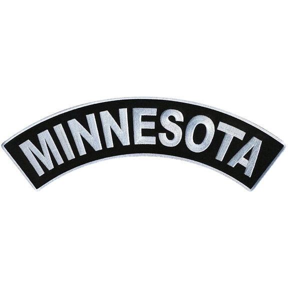 MINNESOTA TOP ROCKER, PATCH - US States Minnesota High Thread Iron-On Heat Sealed Backing Sew-On Biker's Large Patch - 12â x 3â