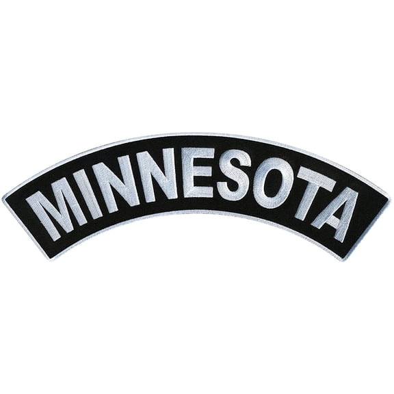 MINNESOTA TOP ROCKER, PATCH - US States Minnesota High Thread Iron-On Heat Sealed Backing Sew-On Biker's Large Patch - 12â x 3â