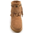thumbnail image 1 of Minnetonka Women's Double Fringe Side Zip Boot,Taupe,6.5 M US, 1 of 7