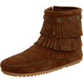 thumbnail image 1 of MINNETONKA Double Fringe Side Zip Boots Dusty Brown, 1 of 7
