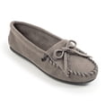 thumbnail image 1 of Minnetonka Women's Kilty Suede Hardsole Moccasin, Grey, 11 M US, 1 of 6