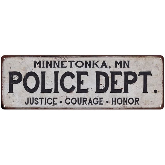 MINNETONKA, MN POLICE DEPT. Home Decor Metal Sign Gift 8x24 108240012730