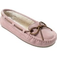 thumbnail image 1 of MINNETONKA Womens Pink Rawhide Lace Cally Round Toe Slip On Leather Moccasins 9 M, 1 of 5