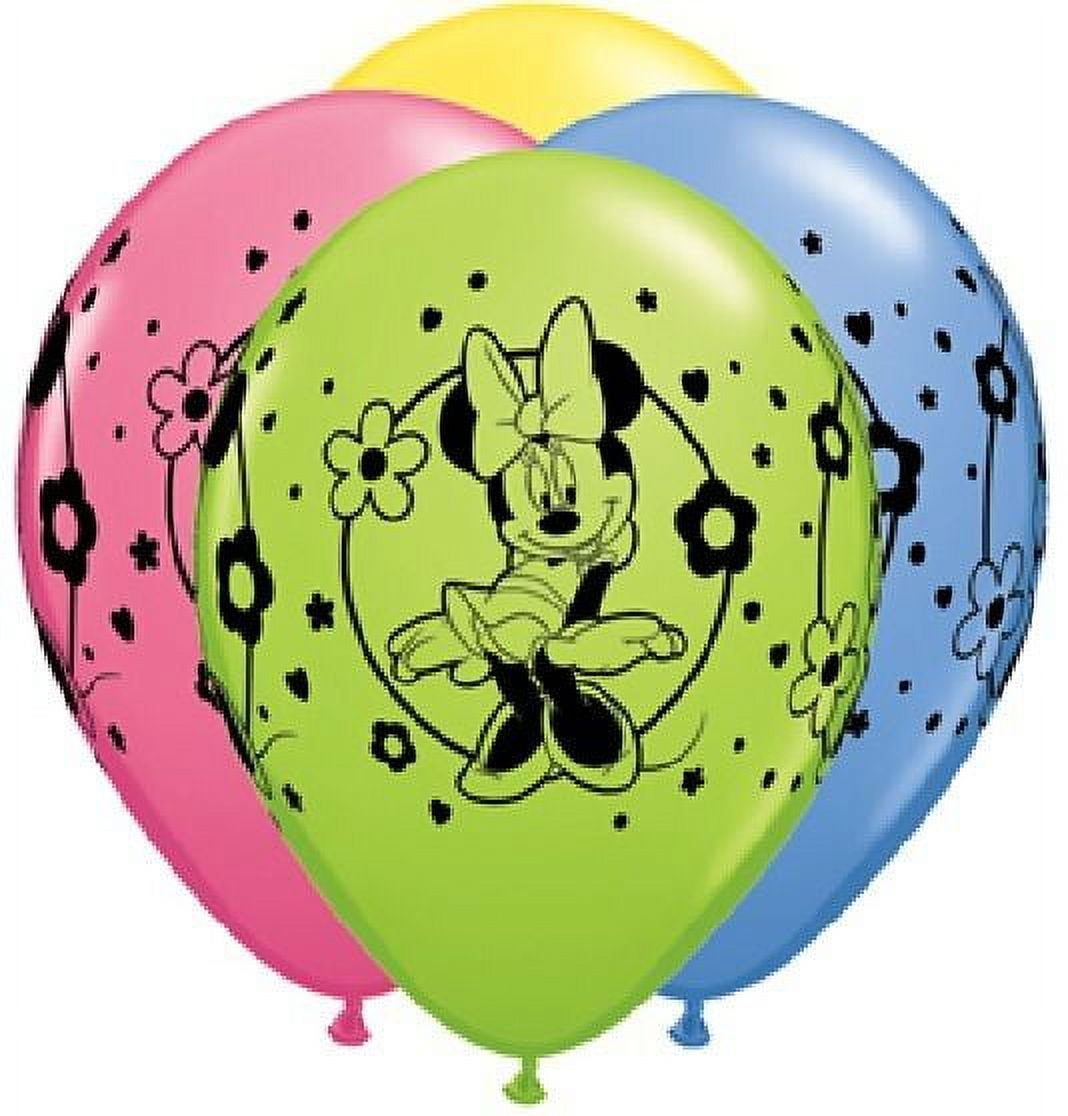MINNIE MOUSE Colorful Pink Green Yellow Blue (6) Birthday PARTY Latex BALLOonS