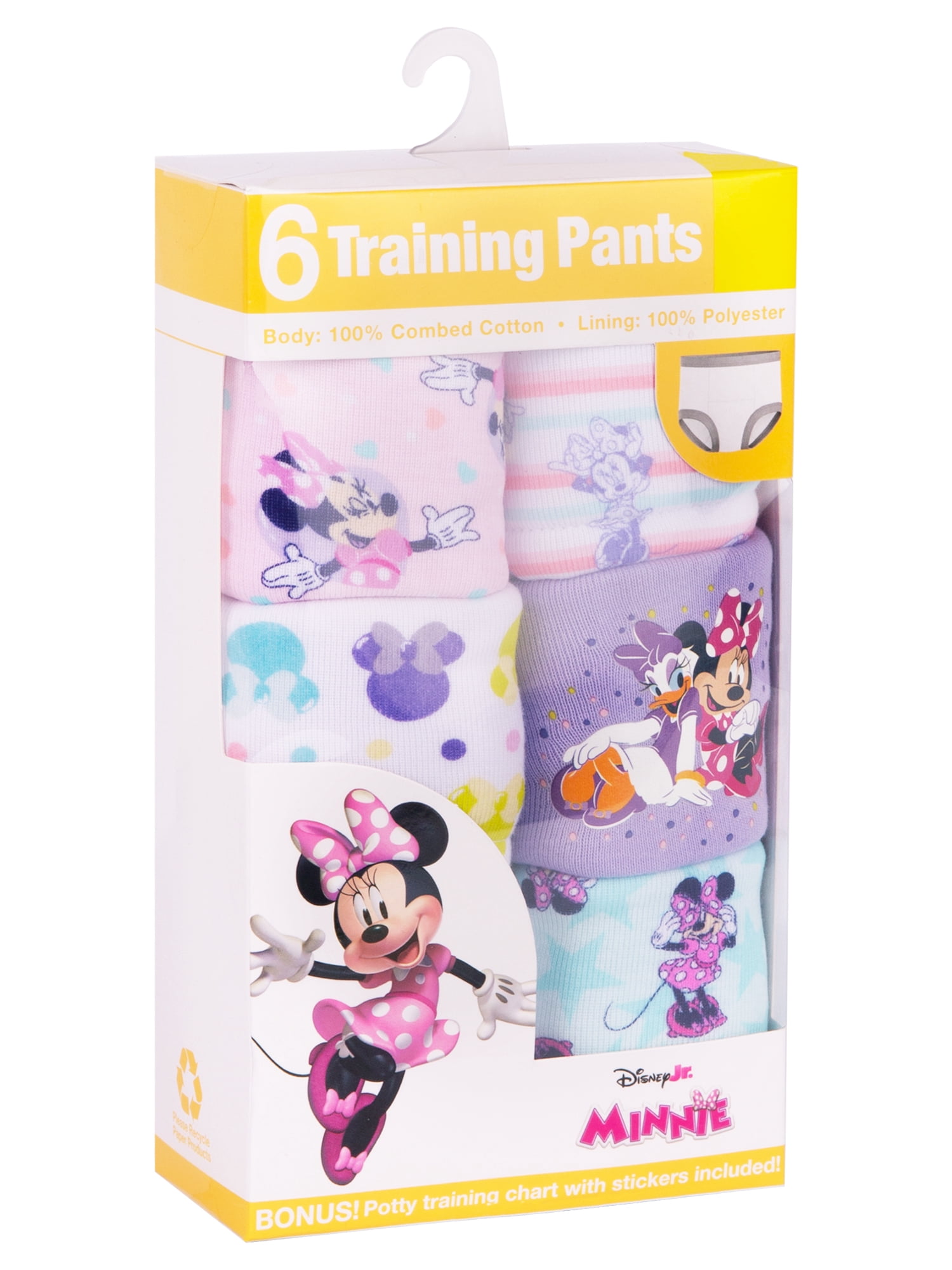 Minnie Mouse Character Toddler Girl Training Pants, 6 - Pack, Sizes 2T-3T