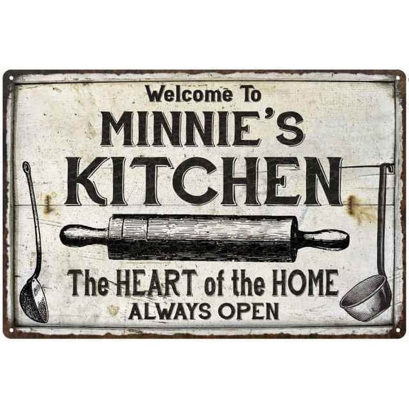 MINNIE'S Kitchen Farmhouse Sign 8 x 12 Matte Finish Metal 108120033242