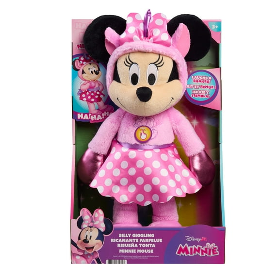 Disney Jr. Minnie Mouse Silly Giggling Feature Plush, Interactive 20 Inch Feature Plush, for Boys and Girls Ages 3 and up