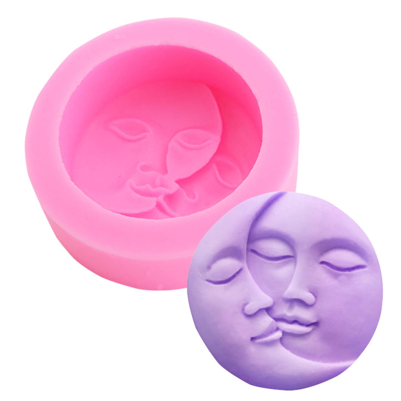 MINOCOOL Moon Face Silicone Candle Mould DIY Craft Mould for Soap Making