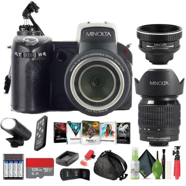 MINOLTA カメラセット MINOLTA MN24Z 33 MP Autofocus / 1080P FHD Camera w/Interchangeable