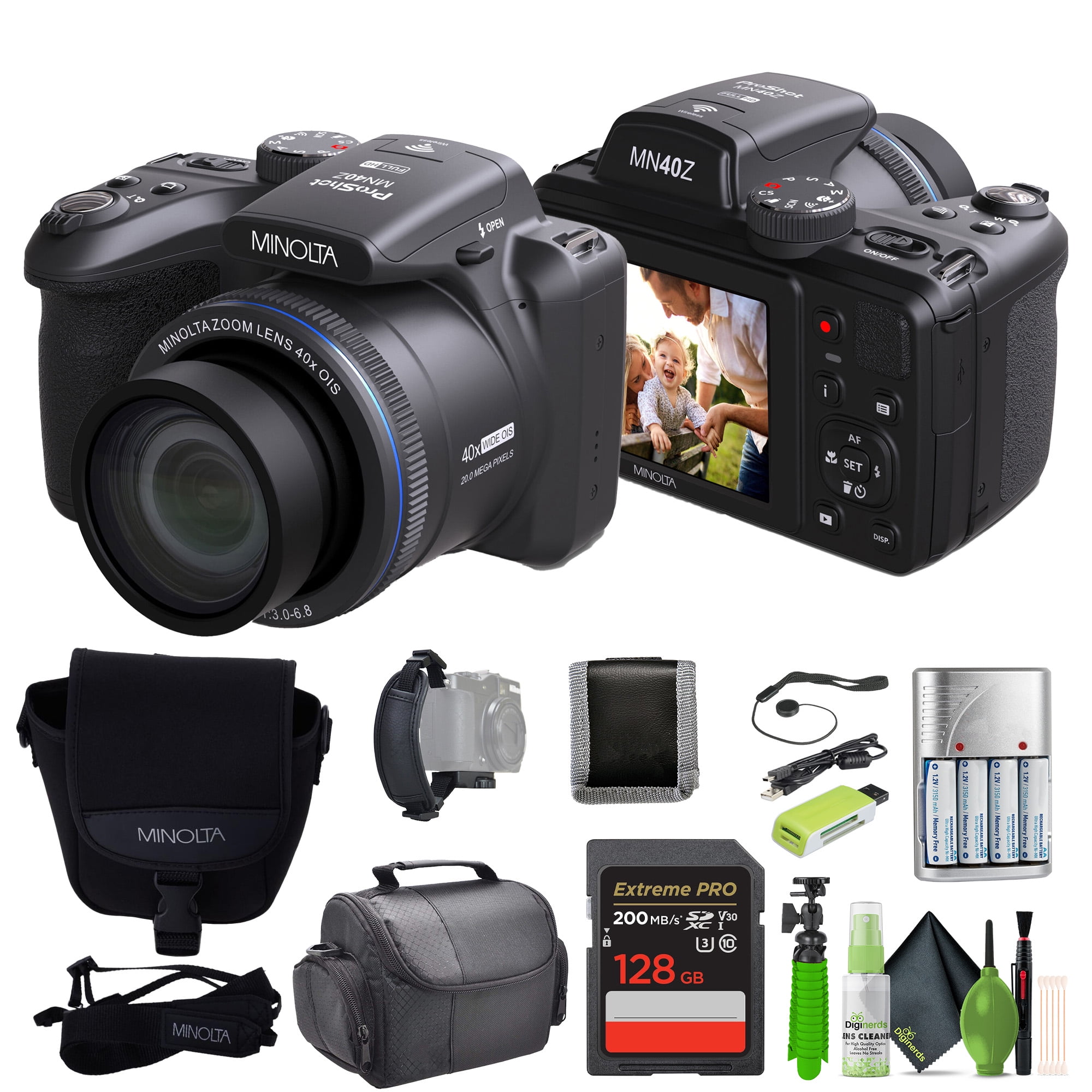 Minolta MN40Z 20MP Digital Camera, 40x Zoom, HD Blue, Wi-Fi Minolta MN40Z 20MP Digital Camera, 40x Zoom, HD Blue, Wi-Fi