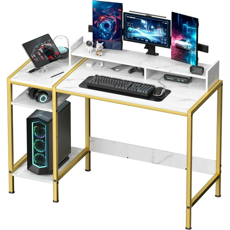 Small computer desk best sale for 2 monitors