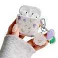 thumbnail image 1 of MINSCOSE Airpod 1&2 Clear Case with Keychain , Cute Fashion Purple Small Flower Soft TPU Smooth Shockproof Compatible with Airpods 2/1 Charging Case for Girls Kids Women, 1 of 7