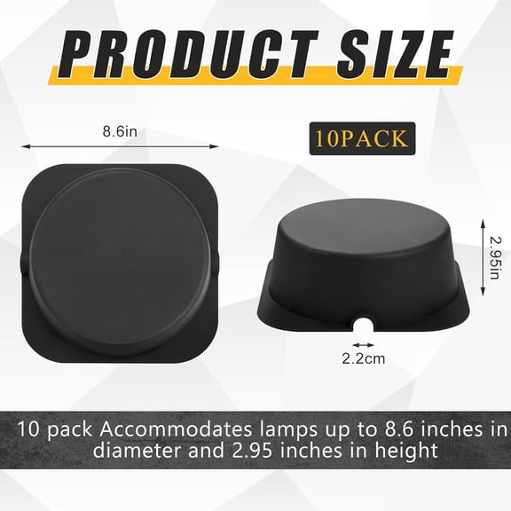 MINSUI-10 Pack Recessed Light Cover for Attic Insulation, Fire Resistant Can Covers for 6 Inch Lighting Fixtures, 8.6 x 8.6 x 2.9 Inch, Reduce Heat Loss & Air Leakage, Easy Install (Black)