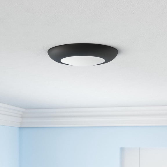 MINSUI-10 Packs 4 Inch Black LED Low Profile Recessed & Surface Mount Disk Light, Round, 10W, 600 Lumens, 3000K Warm White, CRI80, DOB Design, Dimmable, ETL Listed