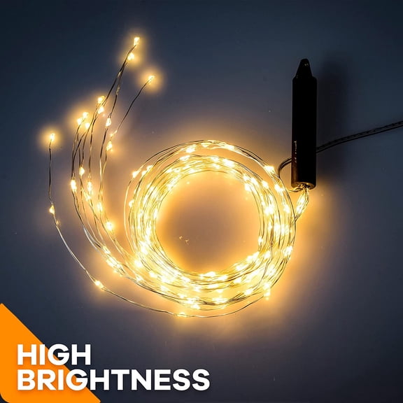 MINSUI-10 Strands 200 LED Firefly Bunch Lights, Waterproof, Plug in String Lights for Waterfall Vine String Lights Watering Can Lights Outdoor Garden, Warm White