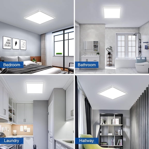 MINSUI-12 Inch Flush Mount Ceiling Light, 6500K White Light LED Ceiling Light, Slim Ceiling Light Fixture for Living Room, Bedroom, Kitchen