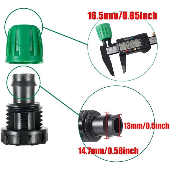 MINSUI-15 Pcs 1/2 Inch Irrigation Tubing End Plugs Drip Irrigation Fittings Drip Line Plugs End Cap for 1/2" irrigation tubing Drip Irrigation System Connection Parts