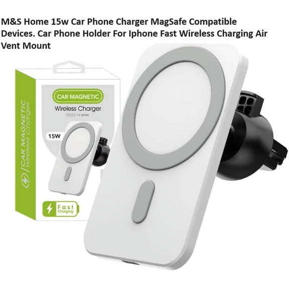 MINSUI-15w Wireless Fast Car Charger Compatible with MagSafe Devices for iPhone 12/13/14/15/SE/XS/XR/X/8/Plus, Car Phone Holder, Qi-Compatible, Air Vent Mount, 360Rotation, USB C Cable Included