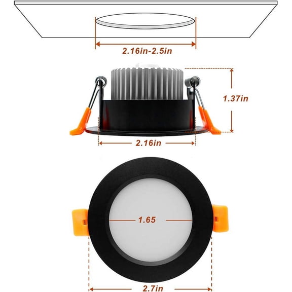 MINSUI-2 Inch LED Recessed Lighting, Dimmable Downlight 3W(35W Halogen Equivalent), CRI80, 5000K Daylight White Ceiling Light with LED Driver (10 Pack)