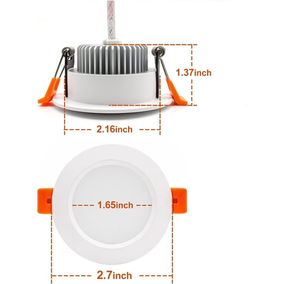 MINSUI-2 Inch LED Recessed Lighting, Dimmable Downlight 3W(35W Halogen Equivalent), CRI80, 5000K Daylight White Ceiling Light with LED Driver (16 Pack)