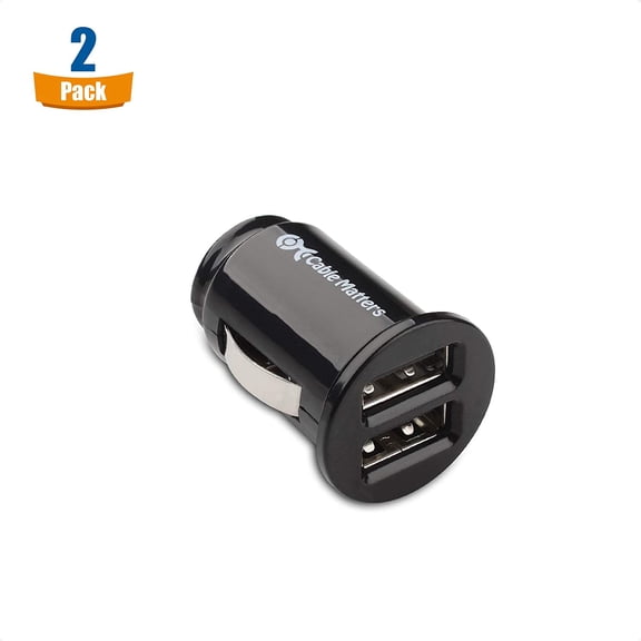 MINSUI-2-Pack 4.8A 24W Flush Mount Dual USB Car Charger, Compact Mini Car USB Charger for Smartphones and Tablets