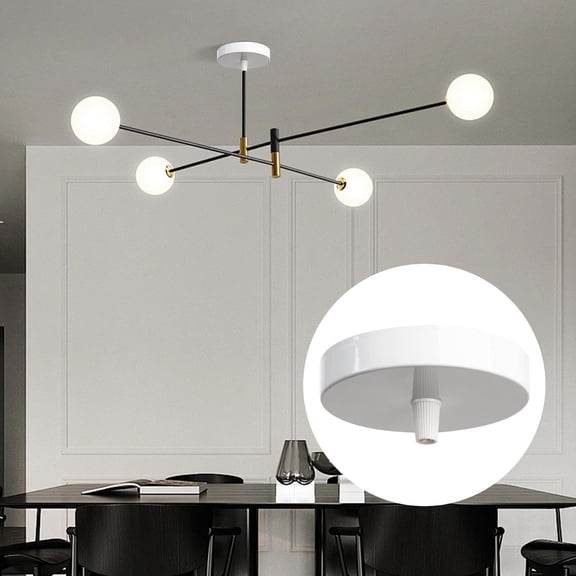 MINSUI-2 Packs Light Canopy Kit, Chandelier Ceiling Light Fixture Cover Plate, Ceiling Light Kit with All Mounting Hardware for Pendant Lighting Fixtures (White, 15cm)