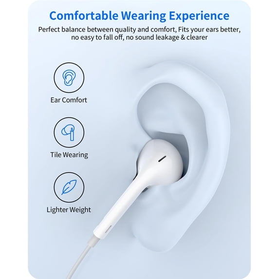 MINSUI-2 Packs USB C Headphones for iPhone 17/16/15 Earbuds with Mic & Volume Control, Type C Earphones Wired for iPhone 17 16 15 Pro Max, for iPad Pro, Galaxy S25/S24/S23/S22/S21/S20 Ultra Note 10/2