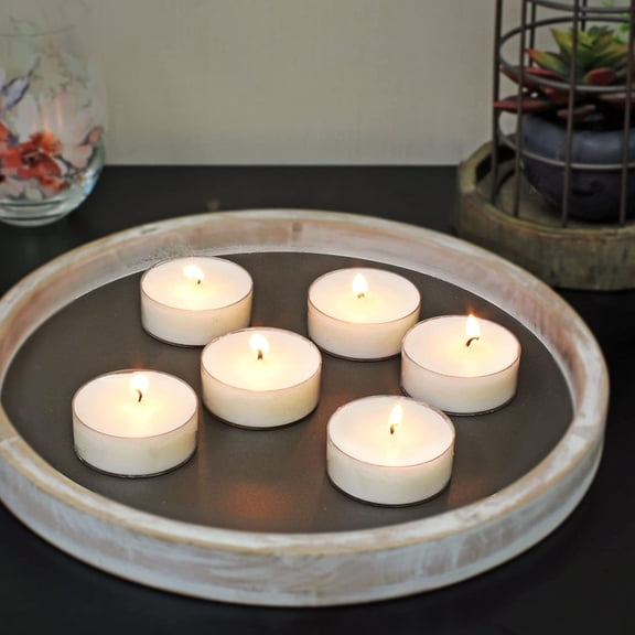 MINSUI-20 Count Unscented Mega Oversized Clear Cup White Tea Light Candles with 9 Hour Burn Time