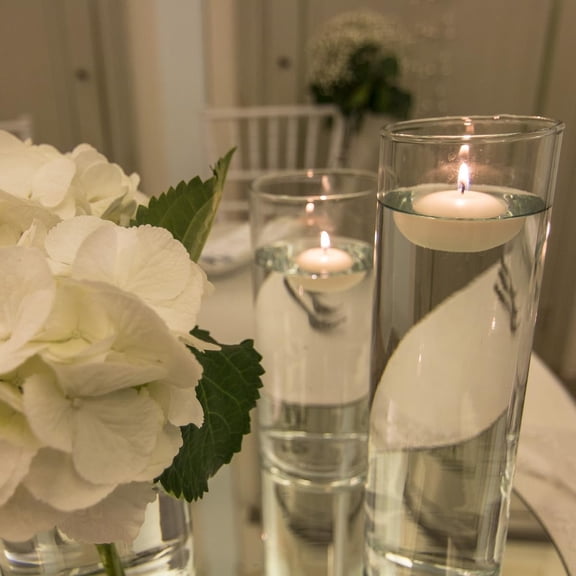 MINSUI-24 Pack Floating Candles, Smoke-Free and odorless, Burning continuously for 5-6 Hours, White, 2-inch Floating Candles, Suitable for Valentine's Day, Weddings, Holidays, Home Decoration