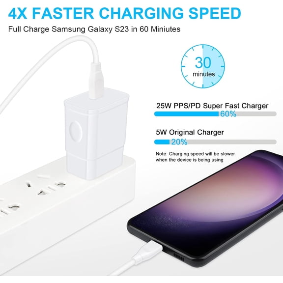 MINSUI-25W Super Fast Charger, 10FT Long Android Phone C Charger USB Type C Cable Fast Charging for Samsung Galaxy A17 A16 5G A15 A14 5G A56 A55 A54 A53 A36 A35 A13 S26 Ultra S25 FE S24 S23 S22 S21 S