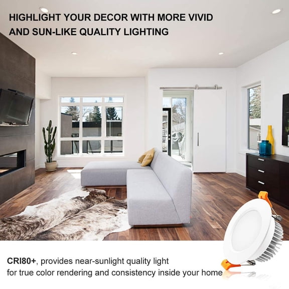 MINSUI-3.5 Inch LED Recessed Lighting, Dimmable Downlight 7W(55W Halogen Equivalent), CRI80, 5000K Daylight White, Ceiling Light with LED Driver(10 Pack)