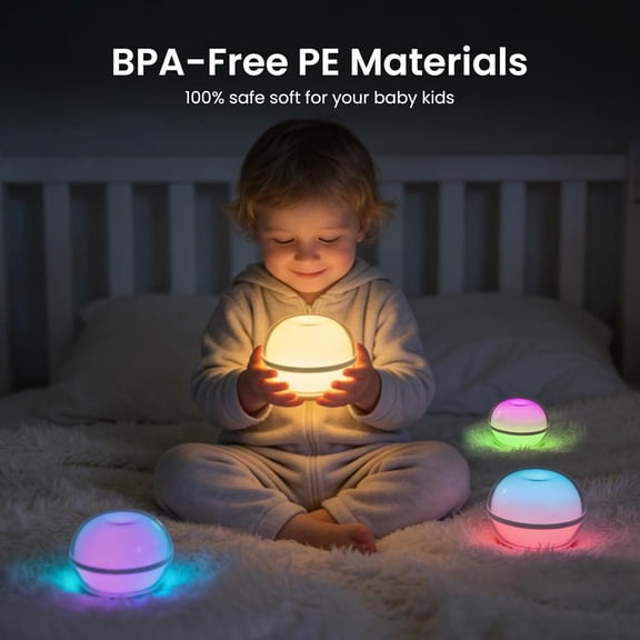 MINSUI-3.5-inch Smart Sphere Light, Magnetic Rechargeable LED Ball Lights, 13 Colors,9 Modes RGB Mood Lighting, IP65 Waterproof, Hanging Night Light for Kid's Bedroom, Bathroom, Nursery, Gift, Pink
