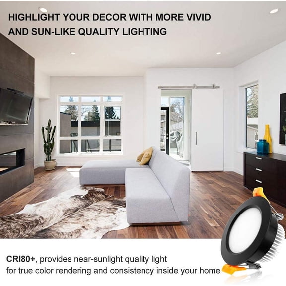 MINSUI-3 Inch LED Recessed Lighting, Dimmable Downlight 5W(40W Halogen Equivalent), CRI80, 5000K Daylight White, Ceiling Light with LED Driver(4 Pack)