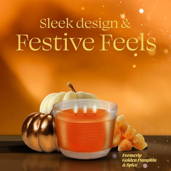 MINSUI-3-Wick Scented Candle Jar, Pumpkin & Ginger, Air Freshener Infused with Essential Oils, 6.8 Oz, 3 Count