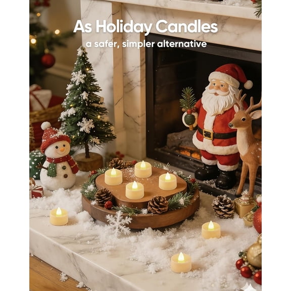 MINSUI-30Pcs Flickering Flameless Tea Lights Battery Operated, 200+ Hours Long Lasting Electric Candle for Wedding Table Centerpiece, Home Decor, Gift, Holiday Decor