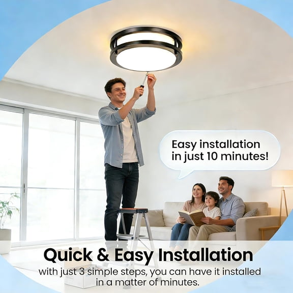 MINSUI-36W Dimmable Ceiling Light Fixture, Flush Mount Light Fixture, LED Ceiling Lights for Bathroom, Bedroom, Kitchen, Super Bright 4000 Lumens, 400W Equivalent, 5000K Daylight, UL Listed