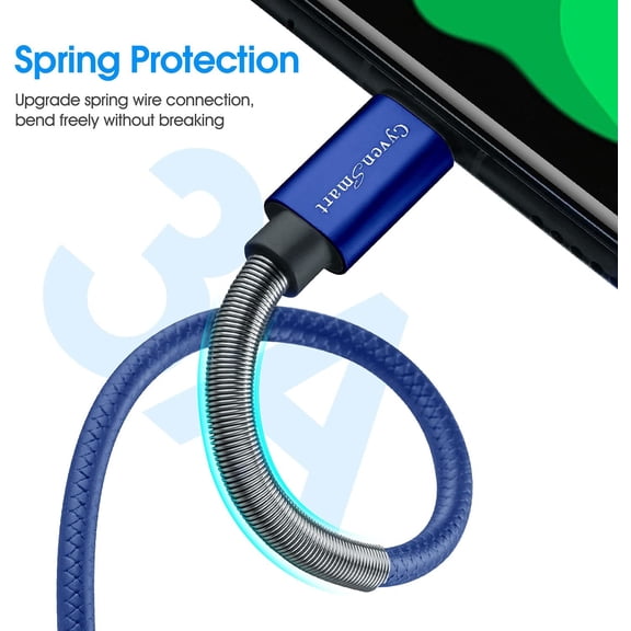 MINSUI-[3Pack 3ft] Compatible with Samsung Galaxy S9 S10 S8 Plus Charger Cord(3A Fast Charging), TPE USB C Type Charger Cable,USB A to Type C Replacement for Samsung A32/A12/A10e/A20/A51/Note 20/9,LG