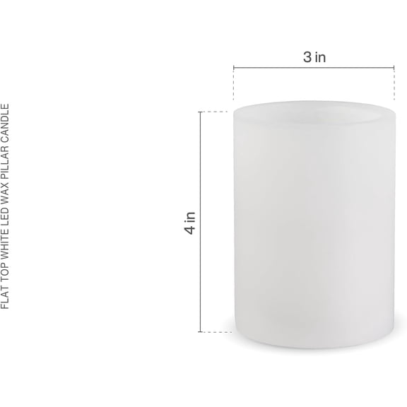 MINSUI-3x4 Inch White LED Wax Pillar Candle with Flickering Flame, Battery Operated Flameless Candle with 5-Hour Timer, Real Wax Finish for Home Decor and Seasonal Displays