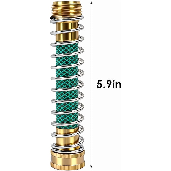 MINSUI-4 Pack Garden Hose Protector, Brass Hose Extension Adapter with Coil Spring, Garden Faucet Extension