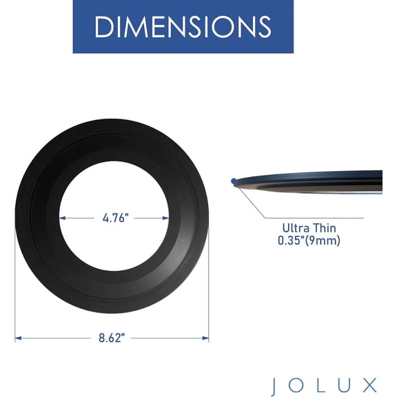 MINSUI-4 Pack Matte Black Goof Trim Ring for 5/6" Inch Recessed can Lighting Downlight,Plastic,Recessed Light Trim Cover Outer Diameter 8.6 Inches, Inner Diameter 4.7 Inches.