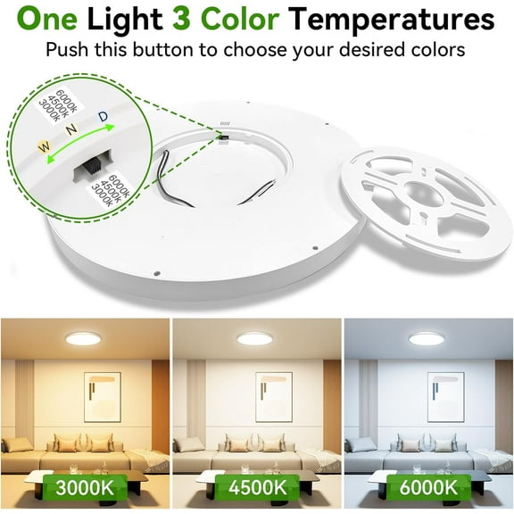 MINSUI-4Pack Led Ceiling Light, 42W 4500LM Ultra-Thin Surface Mount Light Fixtures, 15.8 Inch 3000K/4500K/6000K 3CCT Selectable Flush Mount Ceiling Light for Living Room, Bedroom, Kitchen