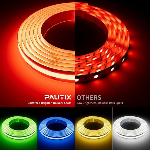 MINSUI-5V USB RGB COB LED Strip Light 4.92ft/1.5m Color Changing Strip Lights,TV Backlight Multicolor Flexible Under Cabinet Tape Lights with Bluetooth Control for Bedroom,Kitchen,Home DIY Lighting