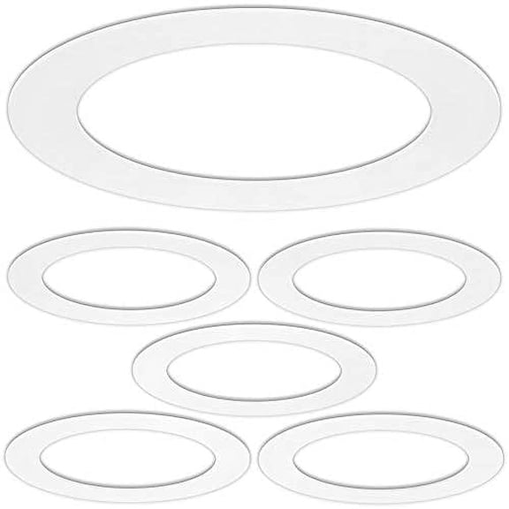 MINSUI-6 Pack Gloss White Goof Trim Ring for 6" Inch Recessed Lighting Trim Can Light Trim for Down Light, Outer Diameter 8 Inches