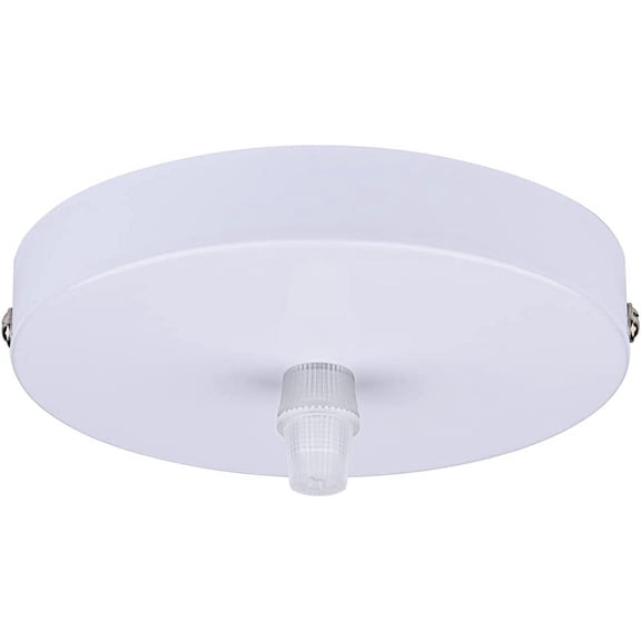 MINSUI-7" White Ceiling Plate Light Kit Rewind Single Hole with Hardware,Ceiling Canopy for Pendant Lighting or Chandelier,Universel Canopies/Screw Fixing on Both Sides
