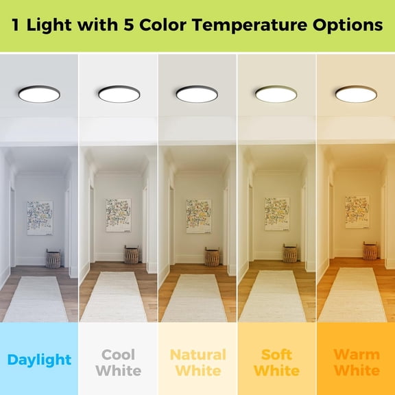 MINSUI-8Pack LED Flush Mount Ceiling Light Fixture, 12Inch 24W, Dimmable&3000K/3500K/4000K/5000K/6500K Adjustable Low Profile Ceiling Lights, 3200LM Modern Lamp for Bedroom, Porch, Kitchen, Hallway,